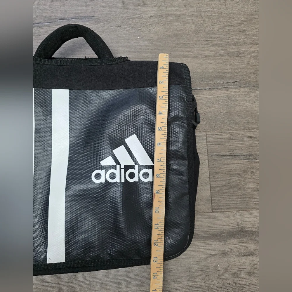 Adidas Vintage 90's/00's Black & White Striped Messenger Bag Streetwear Sporty